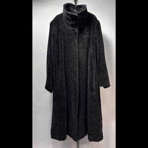 MAX MARA Teddy Bear Coat in Black Alpaca and Virgin wool 16 Made in Italy